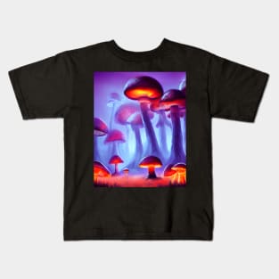 Trippy Glowing Magic Mushroom Forest Kids T-Shirt